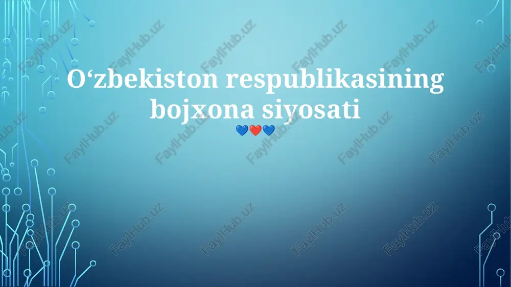 o'zbekiston respublikasining bojxona siyosati — PPTX