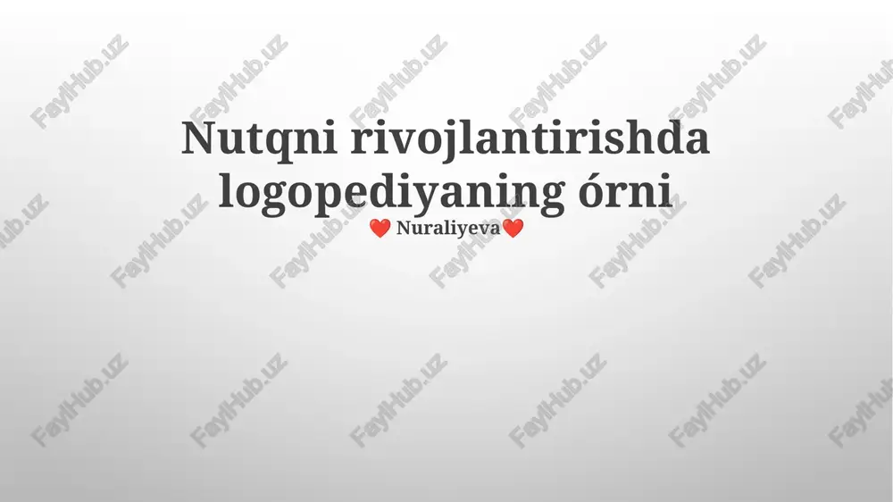 nutq terapiyasi — PPTX