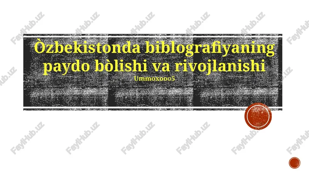 o‘zbekistonda bibliografiya — PPTX