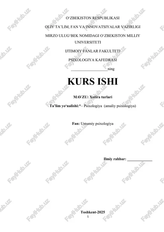 xotira turlari — DOCX