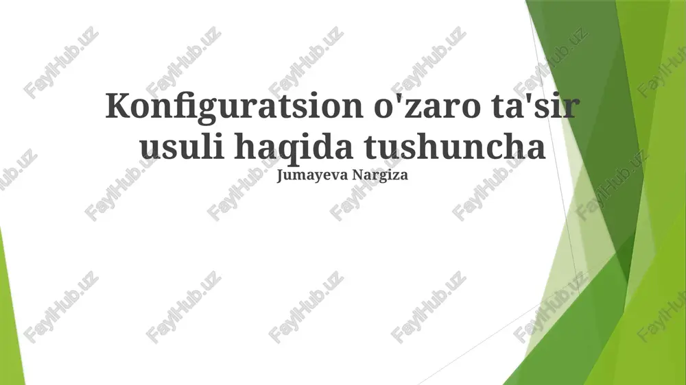 konfiguratsion ta'sirga kirish — PPTX