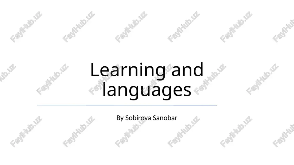 learning and languages — PPTX