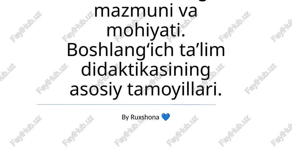 boshlang'ich ta'lim didaktikasi — PPTX