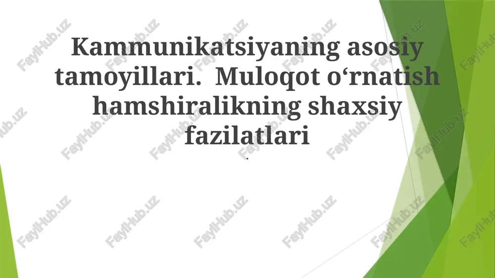 muloqot hamshirasi — PPTX