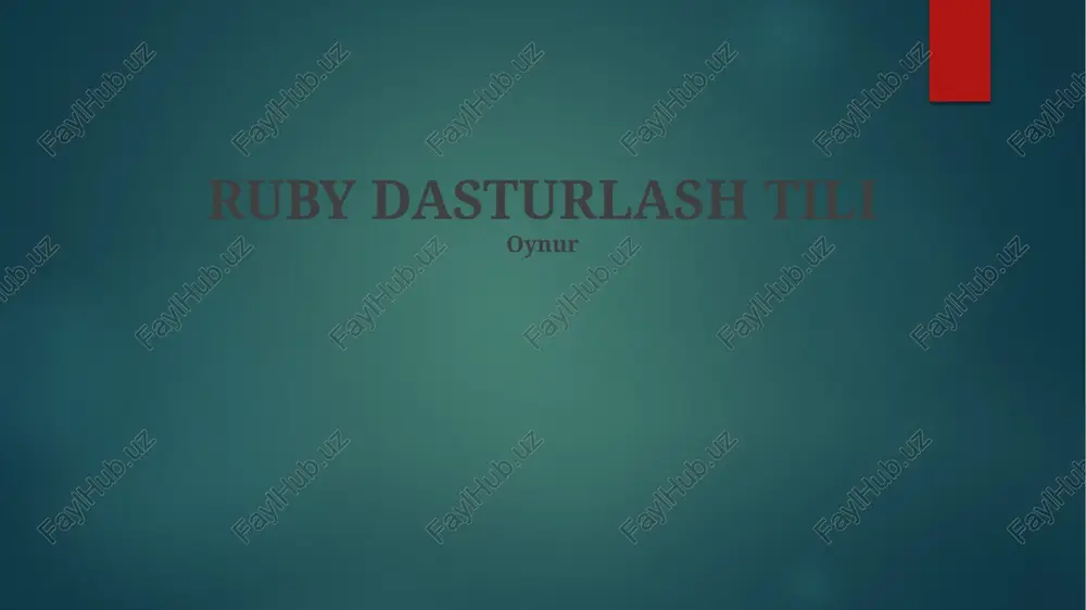 ruby dasturlash tili — PPTX