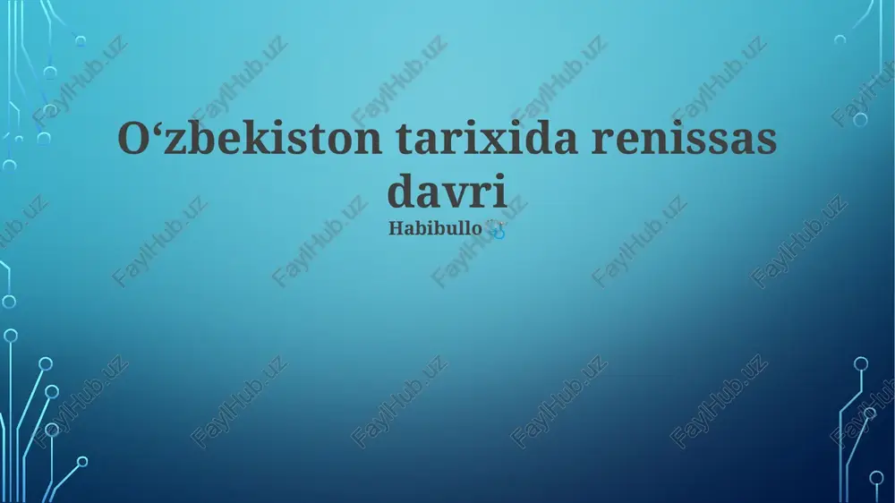 oʻzbekiston tarixida renissas davri — PPTX