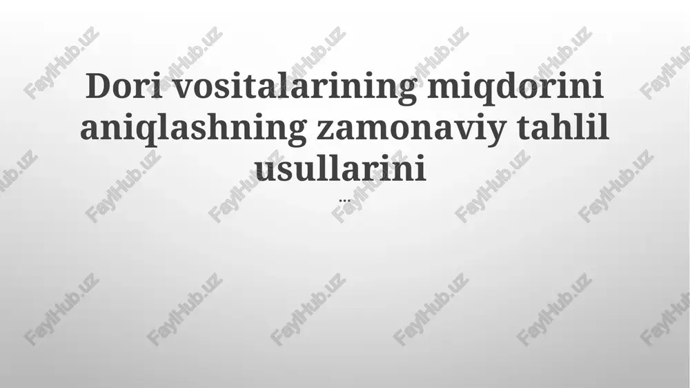zamonaviy tahlil usullari — PPTX