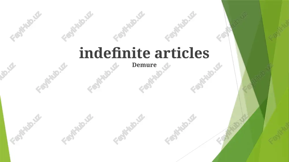indefinite articles — PPTX