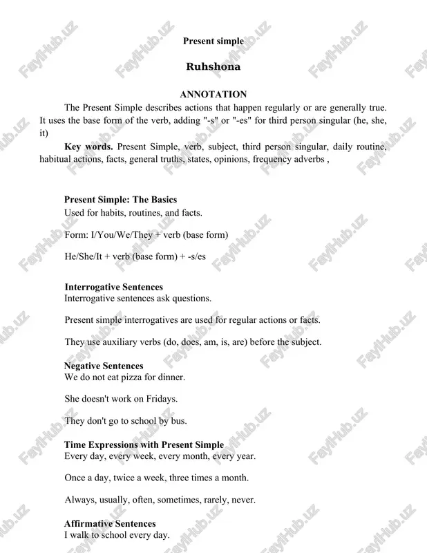 present simple — DOCX