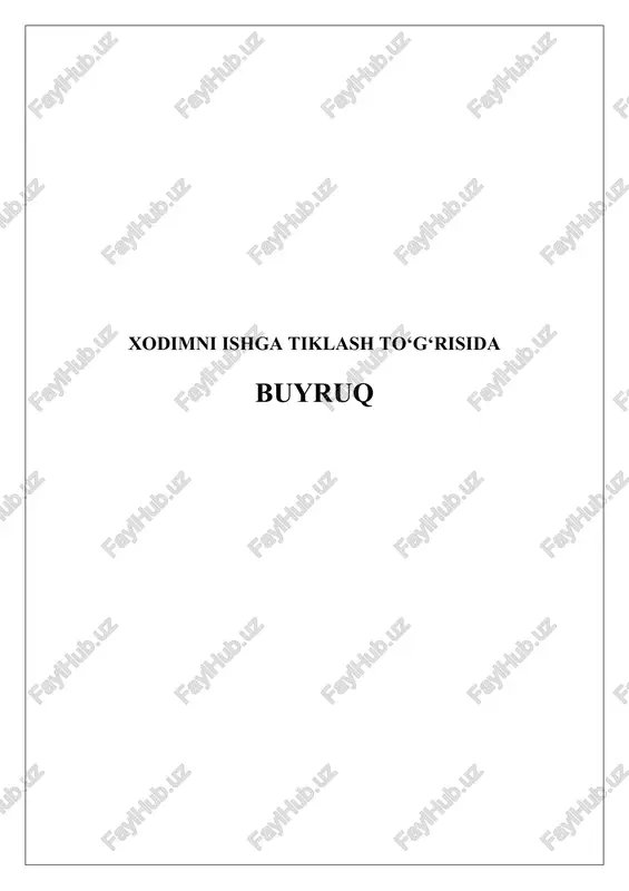 xodimni ishga tiklash to‘g‘risida buyruq — DOC