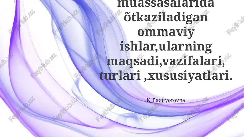 kutubxona va axborot markaz tadbirlari — PPTX