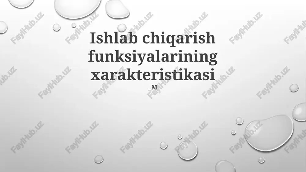 ishlab chiqarish funksiyalari — PPTX