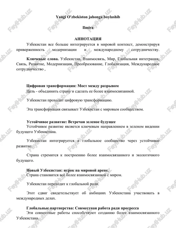 yangi o'zbekiston jahonga bo'ylashib — DOCX