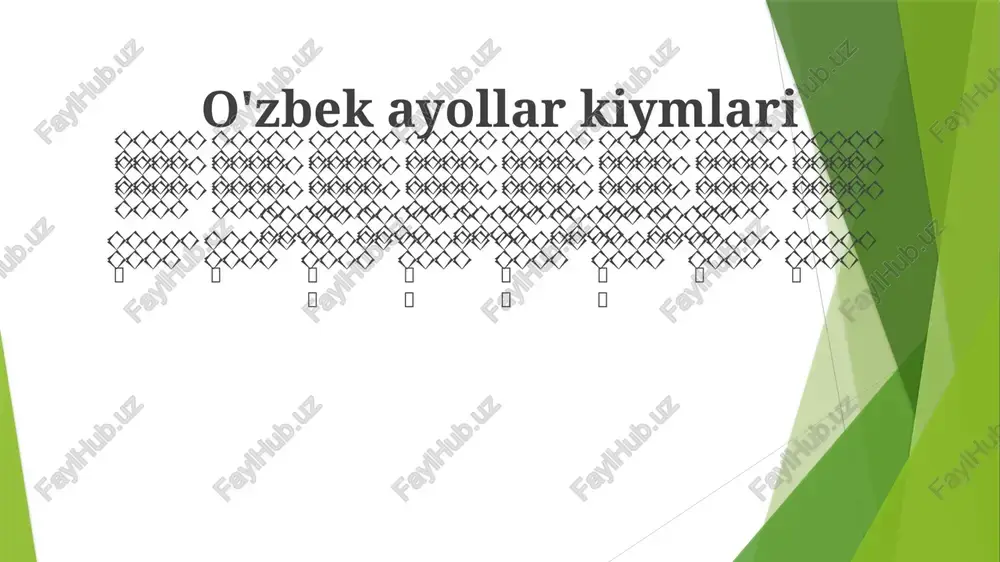 an'anaviy o'zbek kiyimlari — PPTX
