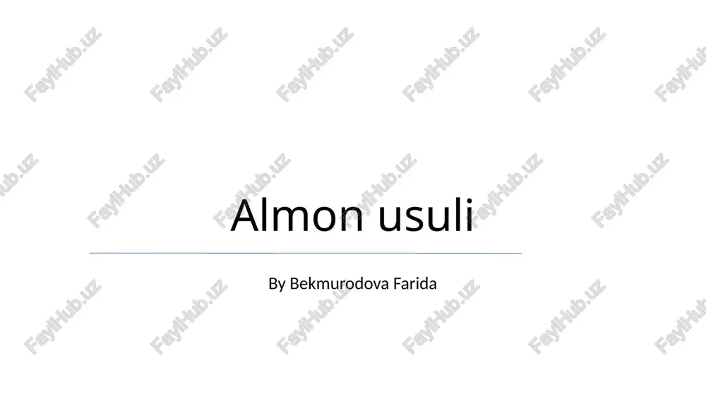 almon usuli — PPTX