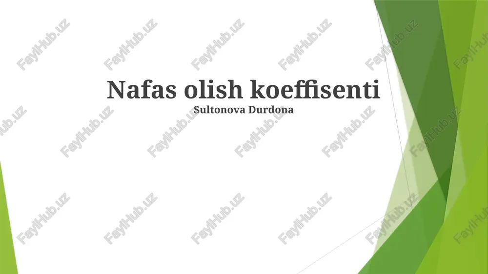 nafas olish koeffisenti — PPTX
