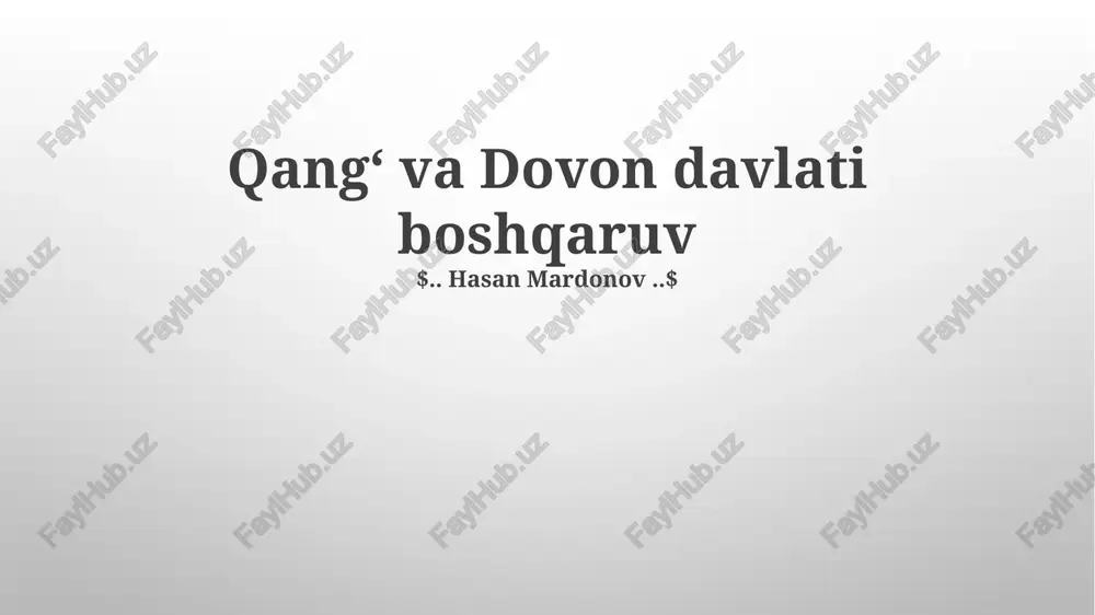 qangʻ va dovon davlati boshqaruv — PPTX