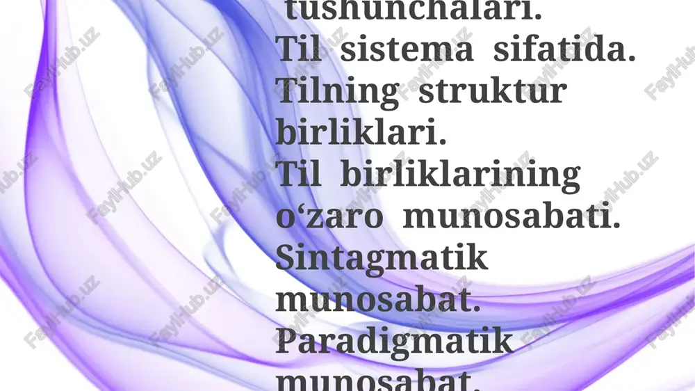 til sistemasi va strukturasi. til birliklarining o‘zaro munosabati — PPTX