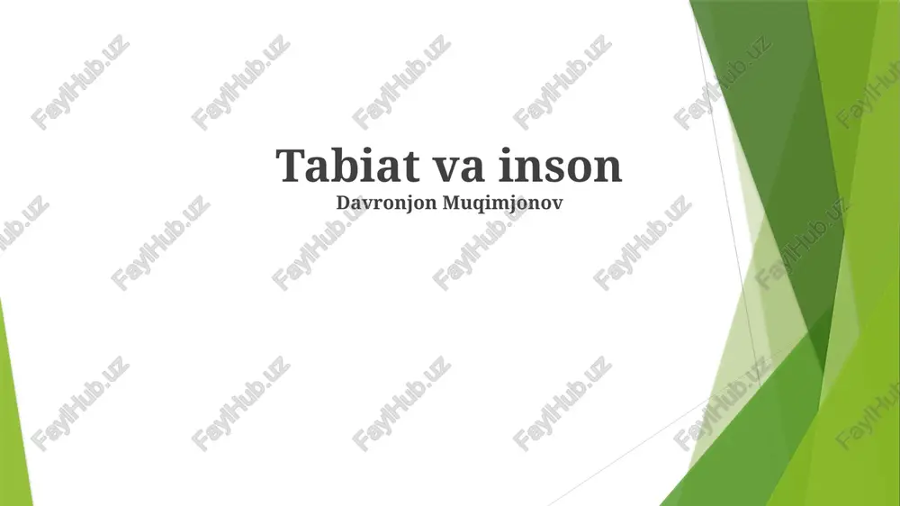 tabiat va inson — PPTX