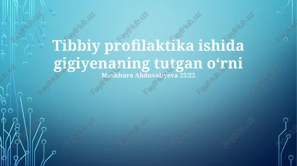 tibbiy xodimlar uchun gigiena amaliyotlari — PPTX