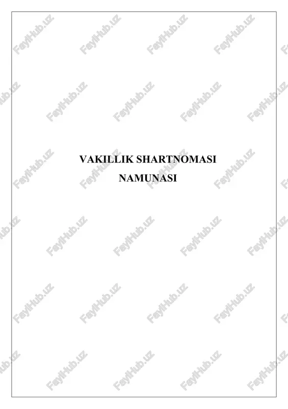 vakillik shartnomasi — DOC
