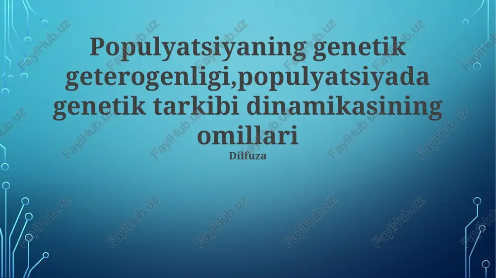 genetik xilma-xillikni o'lchash — PPTX