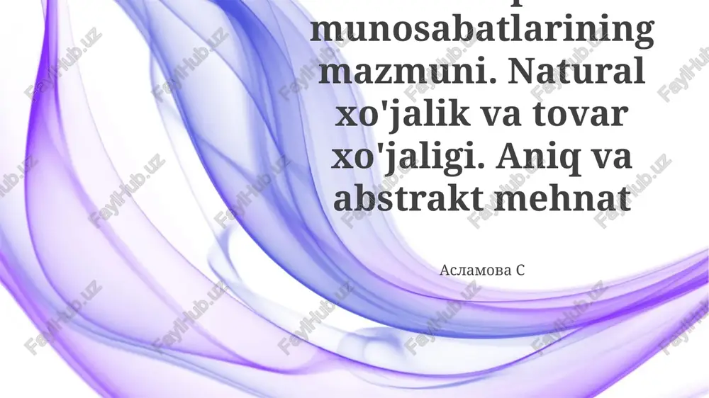 abstrakt mehnat tushunchasi — PPTX