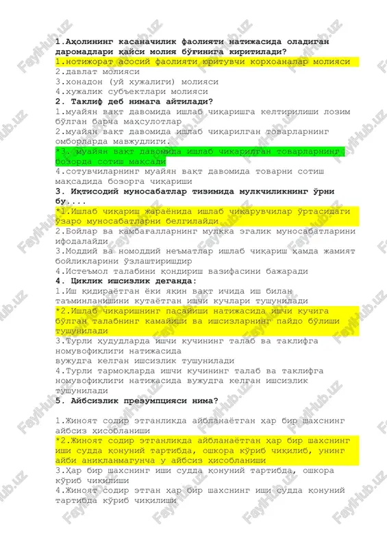 argos testi davlat xodimlari uchun — DOCX