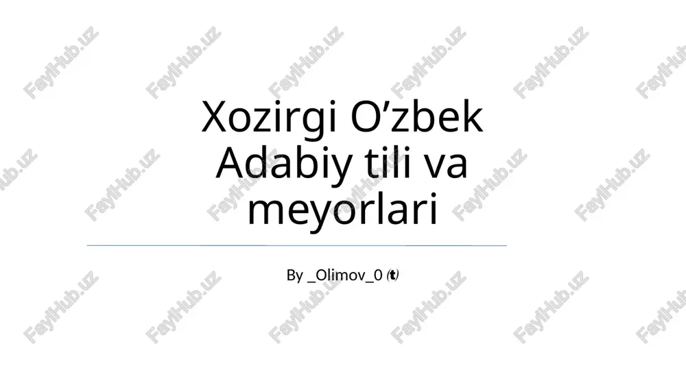 zamonaviy o’zbek adabiyoti — PPTX