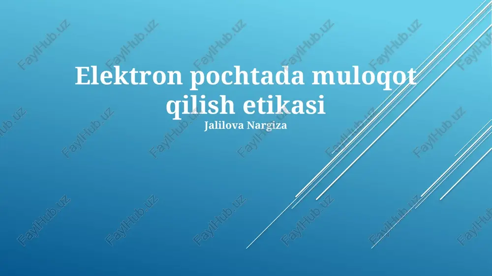 elektron pochtada muloqot qilish etikasi — PPTX