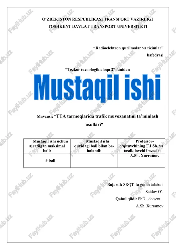 tezkor texnologik aloqa 2 — DOCX