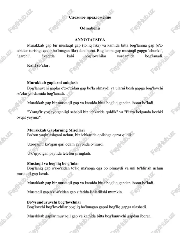 murakkab gaplar — DOCX