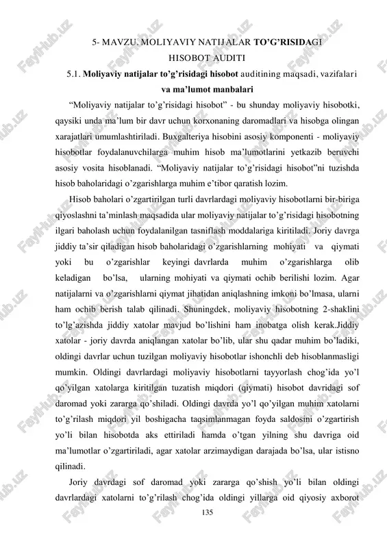 moliyaviy natijalar toʻgʻrisidagi hisobot auditi — PDF