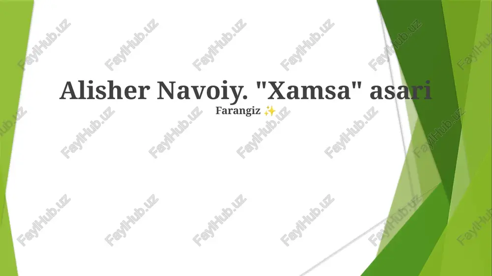 alisher navoiy. "xamsa" asari — PPTX