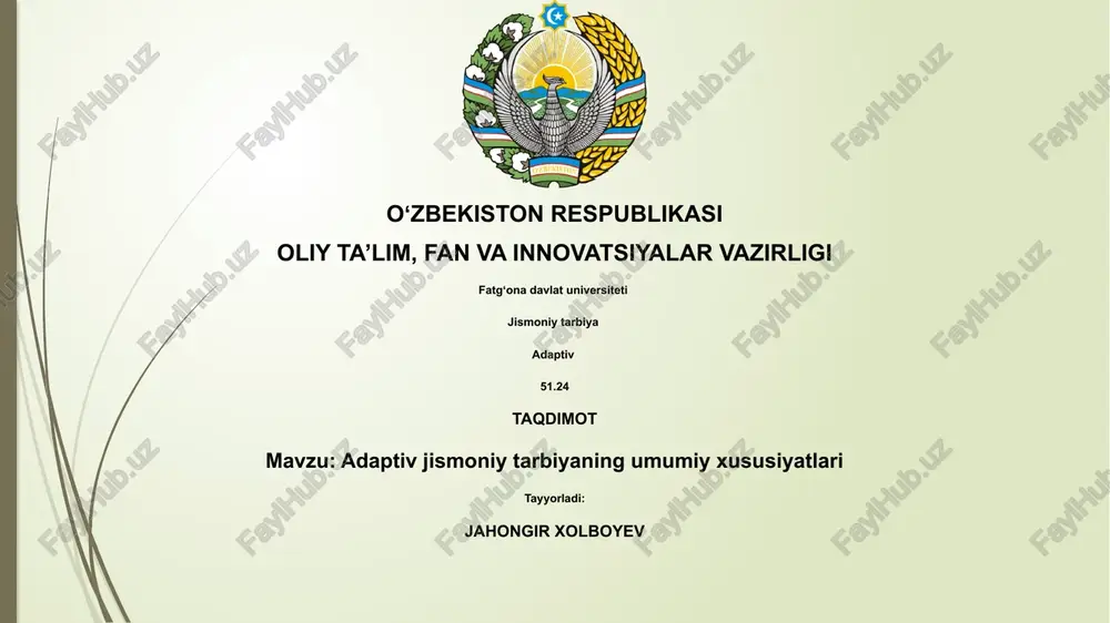 adaptiv jismoniy tarbiya — PPTX