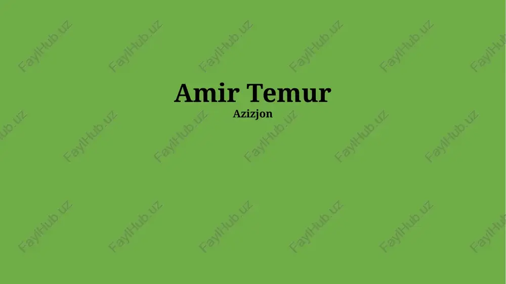 amir temur — PPTX