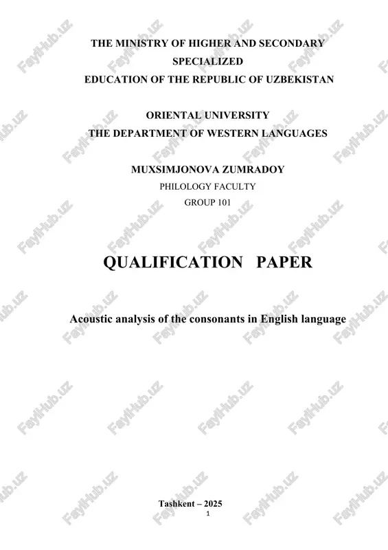 asoustis analysis of the sonsonants in english language — DOC