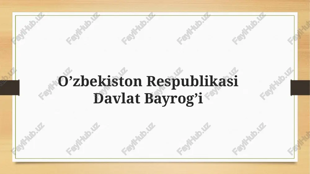 oʻzbekiston bayrogʻi — PPTX