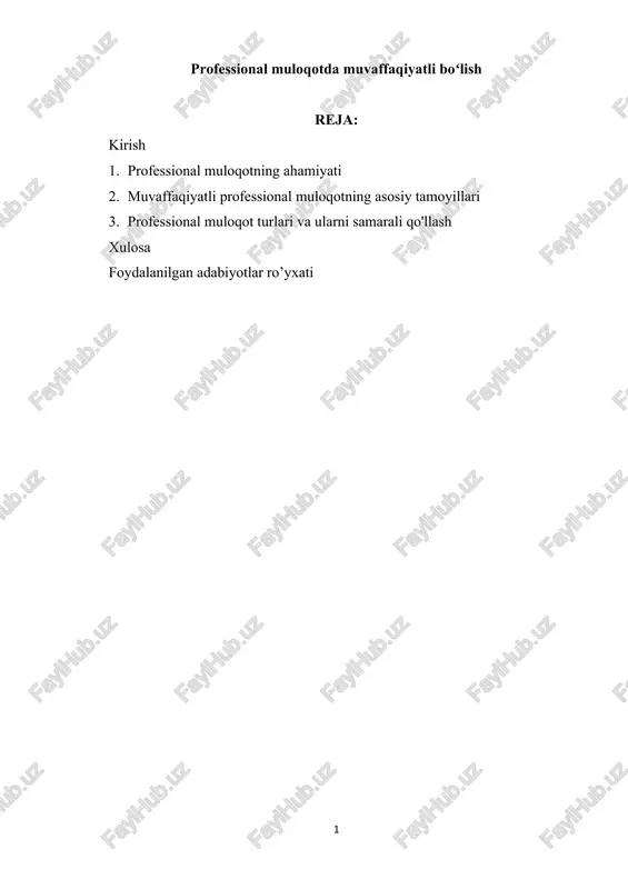professional muloqot — DOCX
