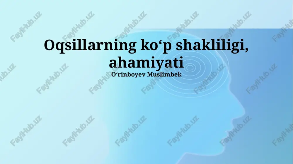 oqsillarning koʻp shakliligi, ahamiyati — PPTX