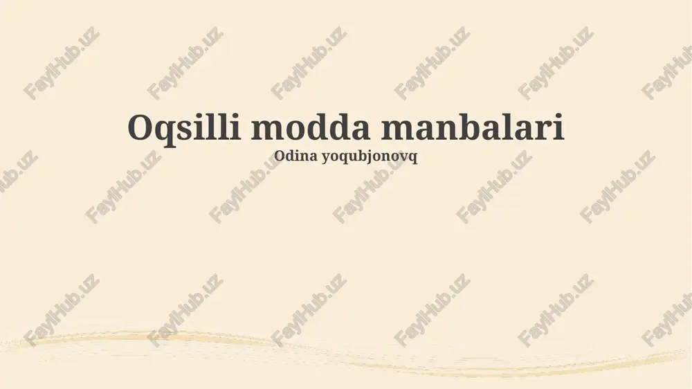oqsilli modda manbalari — PPTX