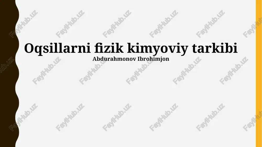 oqsillarni fizik kimyoviy tarkibi — PPTX