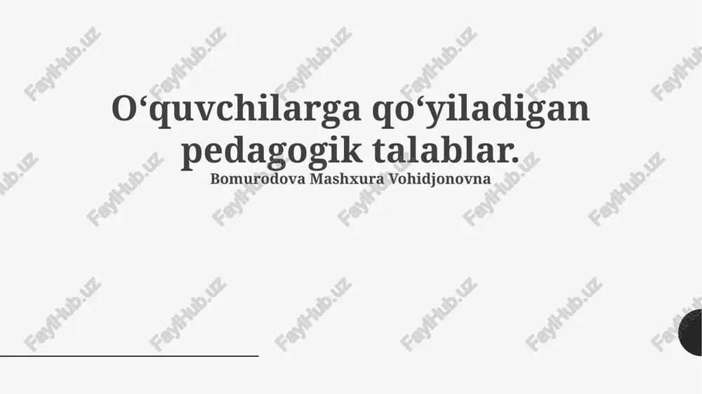 pedagogik talablar — PPTX