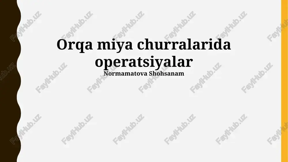 orqa miya churralarida operatsiyalar — PPTX