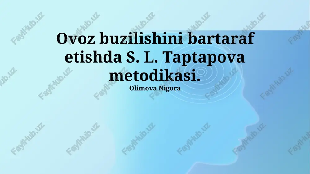 s.l. taptapova metodikasi — PPTX