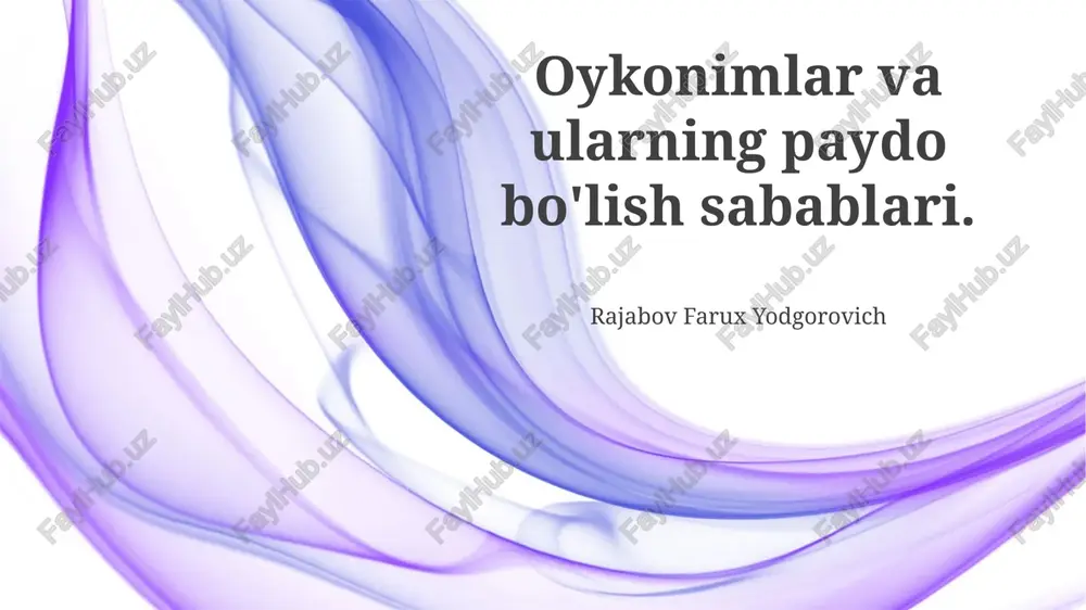 toponimlarning kelib chiqishi — PPTX