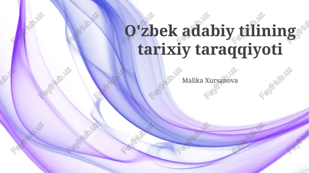 o'zbek adabiy tilining tarixiy taraqqiyoti — PPTX