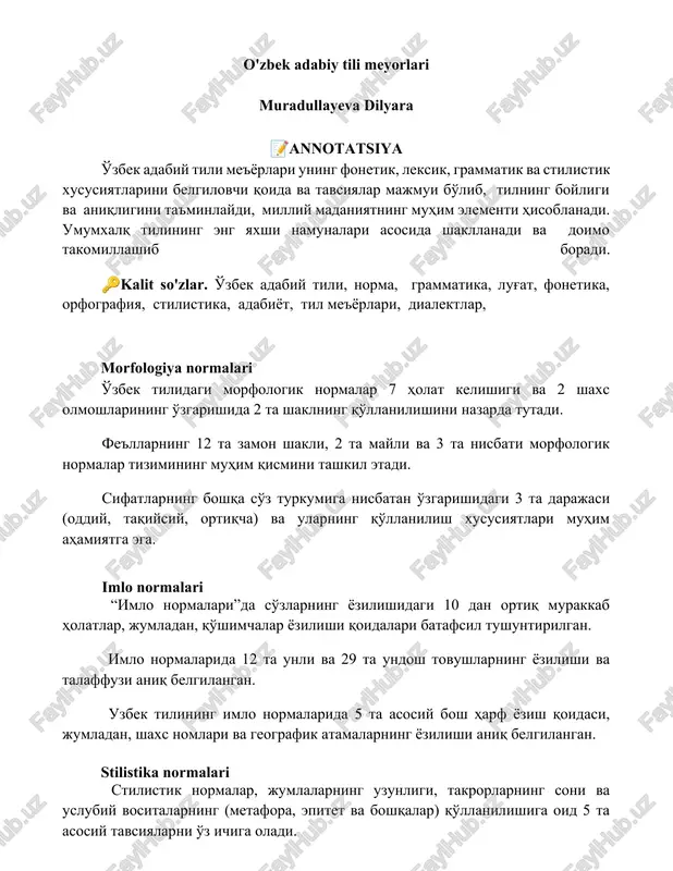 o'zbek adabiy tili meyorlari — DOCX