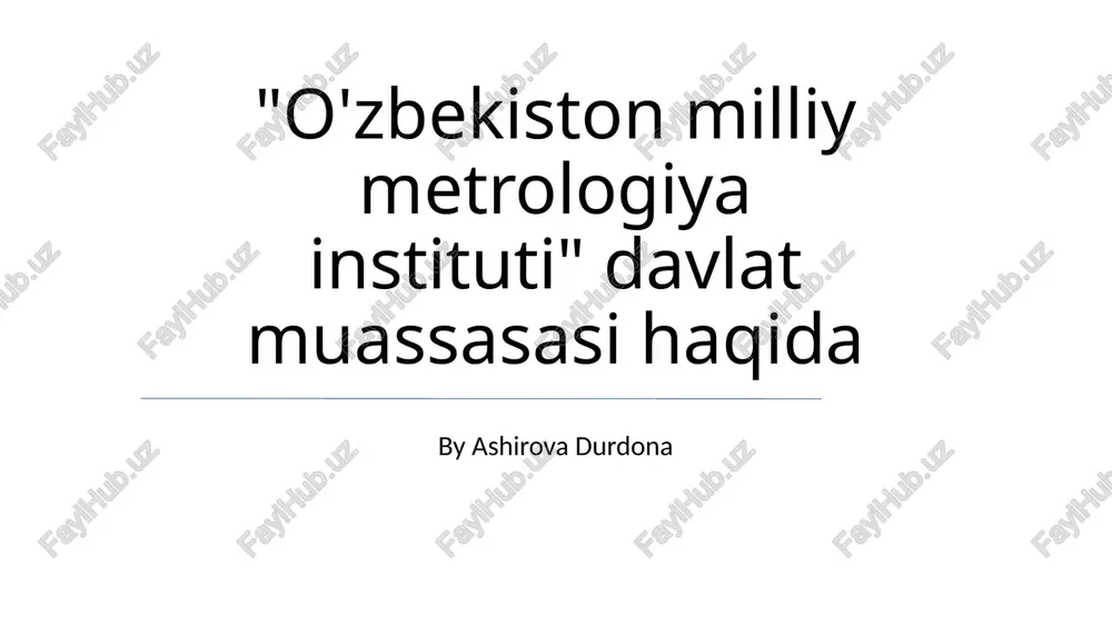 metrologik ta'minot tizimi — PPTX
