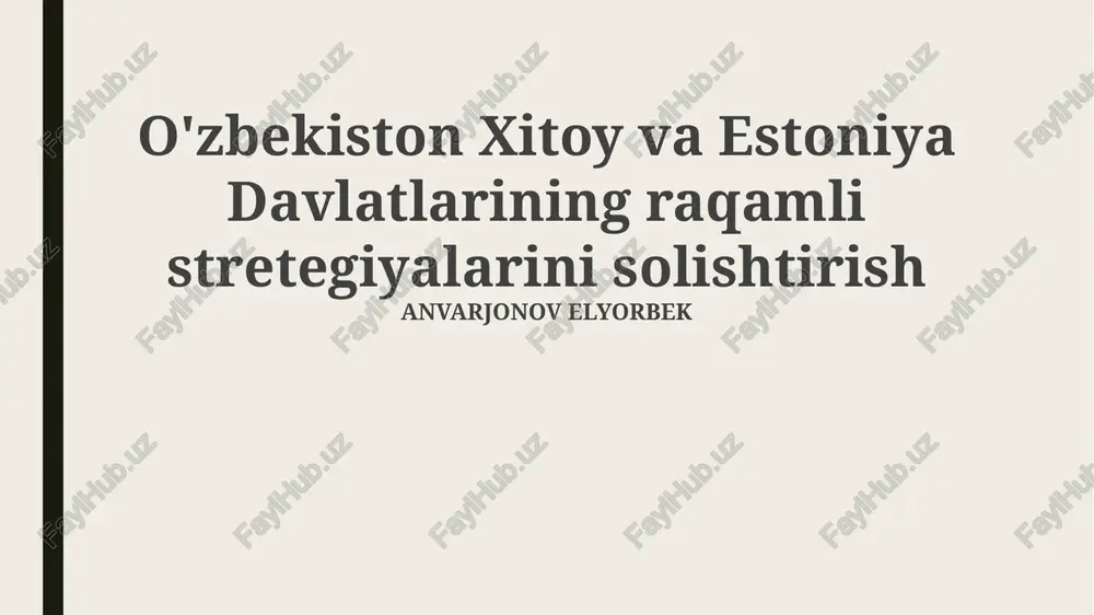 o'zbekistonning raqamli strategiyasi — PPTX